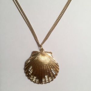 Badgley Mischka Gold Seashell Pendant Necklace